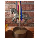 Musical Carousel Horse Trophy With Ribbons music box