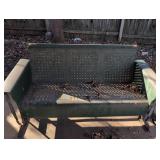 Vintage glider Metal Bench with Perforated Design