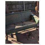 Vintage glider Metal Bench with Perforated Design