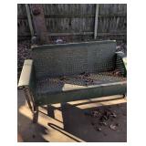 Vintage glider Metal Bench with Perforated Design