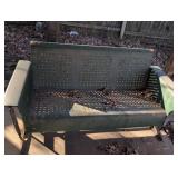 Vintage glider Metal Bench with Perforated Design