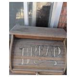 Wooden Bread Box with Roll Top