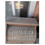 Wooden Bread Box with Roll Top