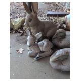 Concrete Garden Animal Statues - Rabbit, Lamb and Duck Set