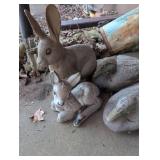 Concrete Garden Animal Statues - Rabbit, Lamb and Duck Set