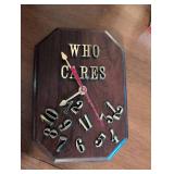 Wooden Wall Clock Face with Brass Numbers