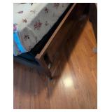 MCM Bedroom Suite Traditional Wood 5-Drawer Dresser with Bronze Handles, 9 drawer Long Dresser with Mirror, Full sized bed with headboard and footboard. Set includes mattress and box spring. Beautiful