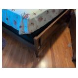 MCM Bedroom Suite Traditional Wood 5-Drawer Dresser with Bronze Handles, 9 drawer Long Dresser with Mirror, Full sized bed with headboard and footboard. Set includes mattress and box spring. Beautiful