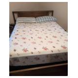 MCM Bedroom Suite Traditional Wood 5-Drawer Dresser with Bronze Handles, 9 drawer Long Dresser with Mirror, Full sized bed with headboard and footboard. Set includes mattress and box spring. Beautiful