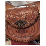 MCM Hand Tooled Leather Crossbody Bag