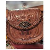 MCM Hand Tooled Leather Crossbody Bag