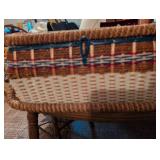 MCM Woven Sewing Basket with Complete Notions Set