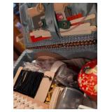 MCM Woven Sewing Basket with Complete Notions Set