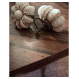 MCM screw back White Milk Glass and Gold Tone Cluster Earrings