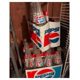 1980s Pepsi 16oz Glass Bottle Carriers with Bottles