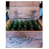 Blatz Beer Wooden Crate with Green Bottles - Milwaukee