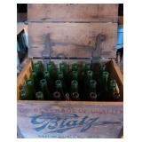Blatz Beer Wooden Crate with Green Bottles - Milwaukee