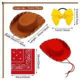 4 Pcs Kids Cowgirl Cowboy Hat Bow Bandana Classic Cartoon Movie Costume Western Costume Accessories for Kids Halloween Cowboy Cosplay. MISSING PARTS. - Retail: $25