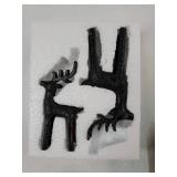 2 Set Modern Christmas Decor Neutral Christmas Reindeer Decor Resin Deer Statues Figurines Elk Statues for Neutral Modern Living Room Bedroom Office Bookshelf Desk Ornaments(Black, Small) - Retail: $3
