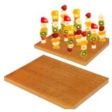 Wooden Food Skewer Holder Pick Stand and Display Holder Catering Appetizer Fruit Skewer Stand Food Display Rectangular Board with Holes for Catering(13.78 x 9.84 Inch,Rectangle Style) - Retail: $14