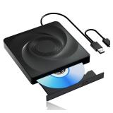 External CD/DVD Drive for Laptop External DVD Drive, DVD Player Portable CD Reader for Laptop, CD Burner Compatible with PC Windows 11/10//7 Linux Mac OS - Retail: $16