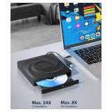 External CD/DVD Drive for Laptop External DVD Drive, DVD Player Portable CD Reader for Laptop, CD Burner Compatible with PC Windows 11/10//7 Linux Mac OS - Retail: $16