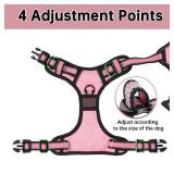 No Pull Dog Harness, Adjustable Oxford Medium Dog Harness with Leash, Reflective No-Choke Pet Vest Harness with Easy Control Soft Handle for Small Medium Large Dogs(M, Pink) - Retail: $15