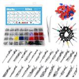 Connector Pins Kit 567Pcs 26 Types - 1/1.5/1.8/2.2/2.8/3.5mm Automotive Terminal Pin 22-12 Gauge Car Electrical Male & Female Wire Pins, Wire Seals, Repinning Kit - Retail: $24