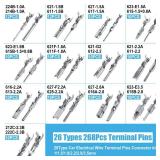 Connector Pins Kit 567Pcs 26 Types - 1/1.5/1.8/2.2/2.8/3.5mm Automotive Terminal Pin 22-12 Gauge Car Electrical Male & Female Wire Pins, Wire Seals, Repinning Kit - Retail: $24