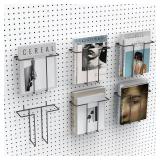 6 Pack Literature Display Shelf for Pegboard, Metal Wire Peg Board Magazine Holder, Pegboard Shelves Accessory for Trade Shows, Exhibitions, Offices, and Retail Stores, Black - Retail: $22