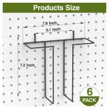 6 Pack Literature Display Shelf for Pegboard, Metal Wire Peg Board Magazine Holder, Pegboard Shelves Accessory for Trade Shows, Exhibitions, Offices, and Retail Stores, Black - Retail: $22