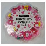 Bracelet Making Kit - Friendship Bracelet Kit for Jewelry Making with Pearl Beads, Clay Beads, Letters, Stars, Flowers, Hearts - Pink Kandi Beads Set for Girls, Boys and Adults - Retail: $7