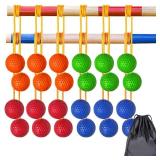 12 Pack Ladder Balls Ladder Toss Balls Replacement with Storage Bag for Toss Match (Red Blue Green Orange)