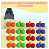 12 Pack Ladder Balls Ladder Toss Balls Replacement with Storage Bag for Toss Match (Red Blue Green Orange)