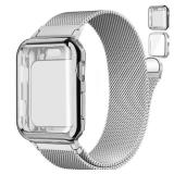 Magnetic Band and Case for Apple Watch Band 40mm 41mm 38mm 44mm 45mm 46mm 42mm Women/Men, Stainless Steel Milanese Loop Bracelet Strap with Cover Combo iWatch series 11 10 9 8 7 6 5 4 SE Ultra/2 3 49m