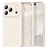 iPhone 17 Pro Max Case, Compatible with Magsafe (Premium Liquid Silicone) (Integrated Camera Control Button) Full Body Protective Anti-Scratch Microfiber Lining 6.9 inch, Stone - Retail: $13