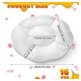 16 Pack 5 Sectional Plastic Serving Trays Round White Chips and Dip Tray Fruit Appetizer Serving Plate 10 Inch Veggie Platter Tray Divided Snack Tray for Party Nut Candy Fruit Dish Platter - Retail: $