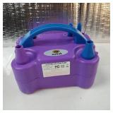 Balloon Pump Electric Portable Dual Nozzle Air Pump for Balloons Blower Pump Inflator for Decoration, Birthday Party [110V~120V, 600W, Purple] - Retail: $15