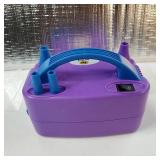 Balloon Pump Electric Portable Dual Nozzle Air Pump for Balloons Blower Pump Inflator for Decoration, Birthday Party [110V~120V, 600W, Purple] - Retail: $15