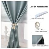 Self Adhesive Portable 100% Blackout Curtains Simple and Easy to Install Bedroom Window Thermal Insulated Kitchen Room Darkening Black Small Drapes 1-Pack - Retail: $24