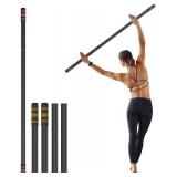5 ft Yoga Stick Sturdy Steel, Portable Mobility Stick with Non-Slip Handle for Posture Correction, Balance, Physical Therapy, Exercise Stick with 4 Steel Rods for Stretching, Flexibility - Retail: $22