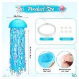 Mermaid Birthday Decorations, Pink Blue Purple Jellyfish Paper Lantern, Under The Sea Party Decorations with Hook+Rope, Hanging Jellyfish Paper Lanterns for Mermaid Party, Ocean Beach Party, Baby Show