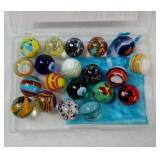 20 PCS Glass Marbles for Kids, Marble Games and Marble Run Accessories for Boys and Girls, Beautiful Marbles Bulk for Home Decoration - Retail: $9