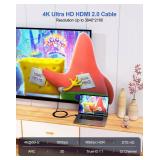 4K HDMI Cable 4FT, High Speed HDMI 2.0 Cable 4 Foot Ultra HD HDMI to HDMI Cord 4K@60Hz, 2K@144Hz, 1080P@240Hz, HDR, 3D, HDCP2.2, ARC for Monitor, Roku TV, PS4/PS5, Laptop, HDTV, Xbox, Switch - Retail: