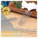 60PCS Stainless Steel Drapery Hook and Pin for Pleated Drapes 4 Prongs Pinch Pleat Clips Traverse Pleater 4 End Curtain Hangers for Window Door Bathroom Curtain - Retail: $13
