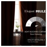 Blackout Curtains for Bedroom Living Room Thermal Insulated Room Darkening Grommet Top Solid Light Blocking Drapery Set of 2 Window Panels 52 x 72 Inches Terracotta - Retail: $34