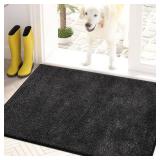 Dirt Trapping Door Mat 20 x 31.5", Non-Slip Machine Washable Entryway Rug, Dog Doormat, Indoor Front Door Mat, Super Absorbent Entry Rug for Muddy Shoes & Paws, Charcoal - Retail: $30