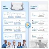 Cervical Pillow for Neck Pain Relief, Cooling Contour Memory Foam Pillows Support Odorless Ergonomic Neck Pillow Adjustable Orthopedic Bed Pillow for Side Back Stomach Sleeper with Pillowcase - Retail