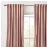 Velvet Curtains 72 inches Length, Back Tab & Rod Pocket Soft Fabric Curtains & Drapes for Home Office Attic Cafe Basement, Dusty Pink, W 52 x L 72, 2 Panels Set - Retail: $41