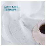 Natural Linen Look Semi Sheer Curtains for Bedroom, Grommet Light Filtering Breathable Airy Privacy Curtains for Living Room, 2 Panels (Each 52 x 90 Inch, White) - Retail: $34